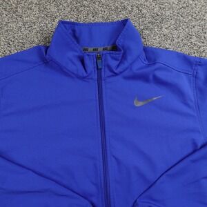 Nike Jacket Mens Large Blue Dri FIT Full Zip Athletic Performance Windbreaker